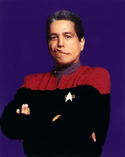 Chakotay making a funny face.