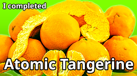 pile of tangerines with text I completed Atomic Tangerine