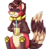 Ferret furry with drink
