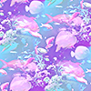 fish and aquatic life in multicolored water