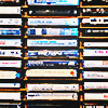 cassette tapes on a shelf
