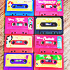 colorful disney themed cassette tapes