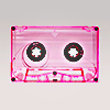 translucent pink cassette tape