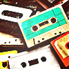 a pile of cassette tapes