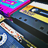 cassette tapes at an angle