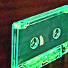 translucent green/mint cassette tape