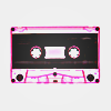 translucent black and pink cassette tape