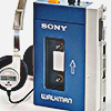 a blue sony cassette walkman