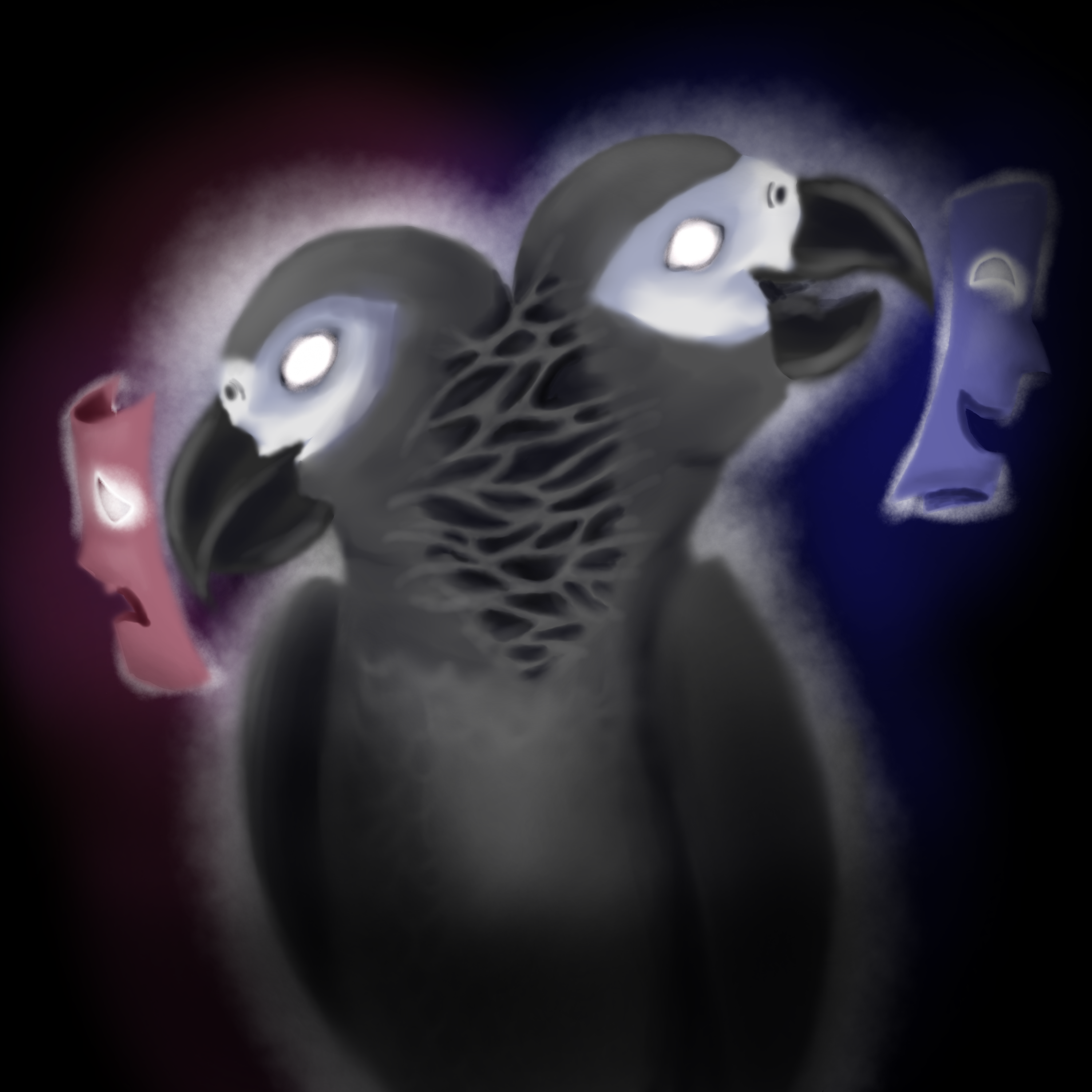 Stranger is African Grey Parrot