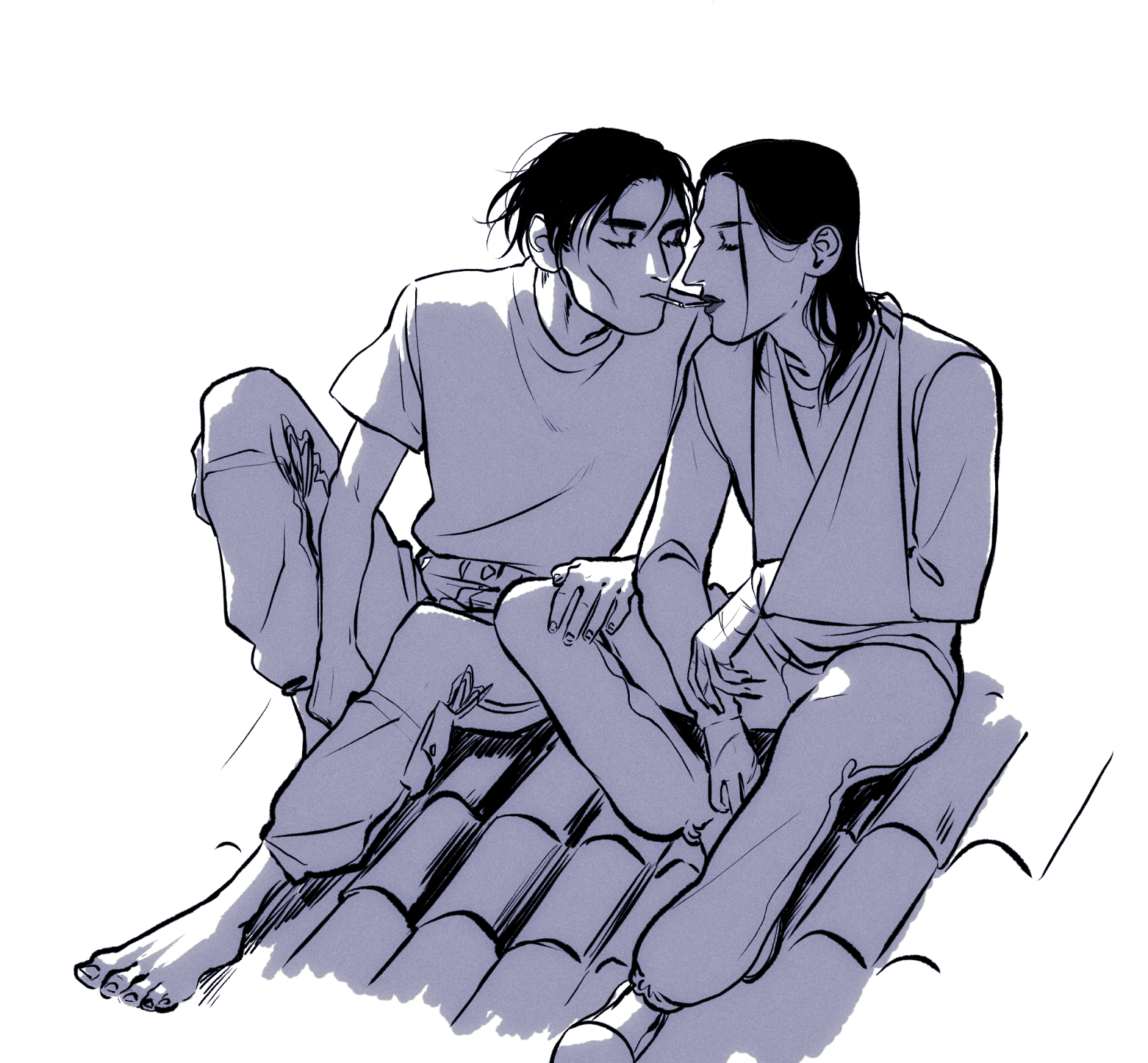 Zhou Zishu and Wen Kexing sharing embers by MT