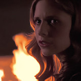buffy with flames in the background