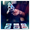 woman shuffling tarot cards
