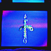 the artms lightstick 3D model spinning on a CRT TV