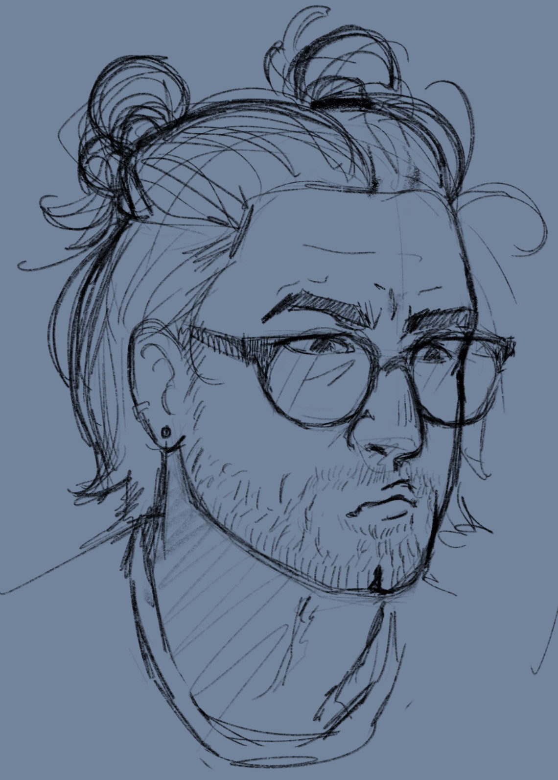 Hob with messy-man-space buns by @paprotkarotka