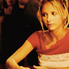 close-up of actress Sarah Michelle Gellar as Buffy Summers with yellow color filter