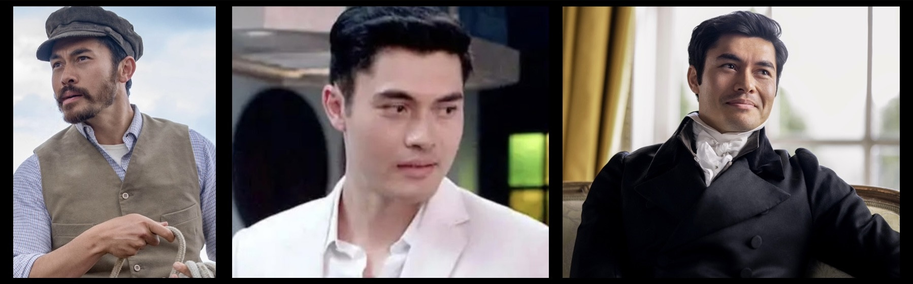 Image of Southeast Asian (Malaysian)/Caucasian man with straight, black hair, dark brown eyes