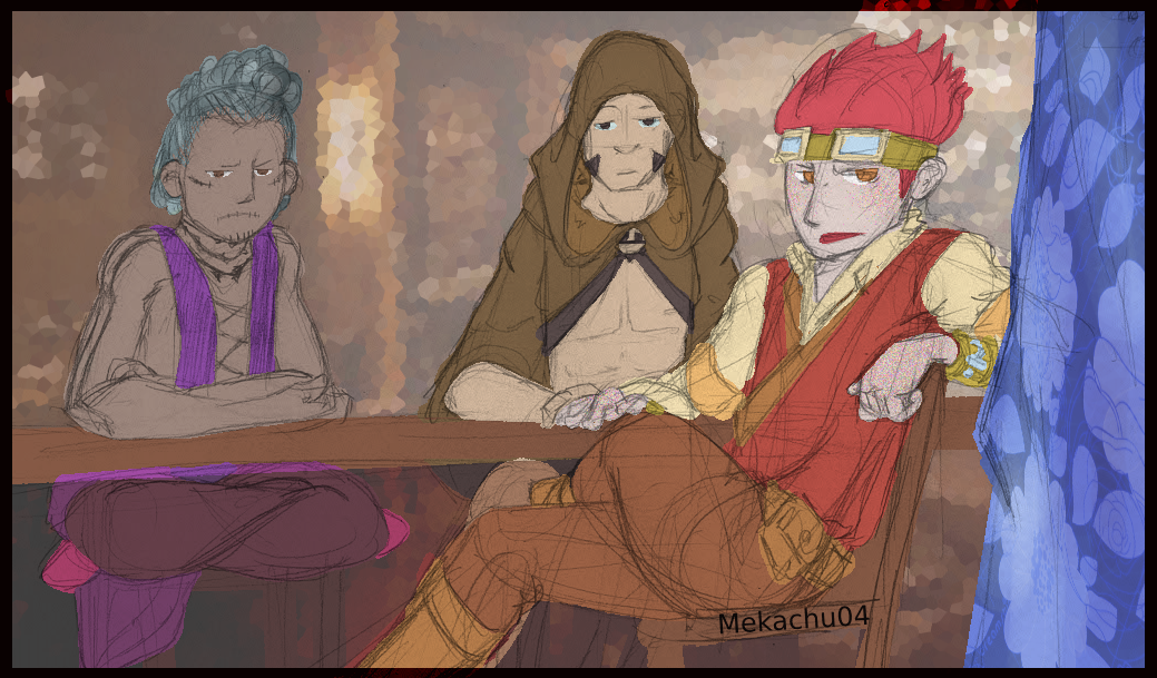 but Boss Killer calmly rose first. The two of them shared a look, before Captain relaxed, sitting back in his chair. He calmly looked around the room,