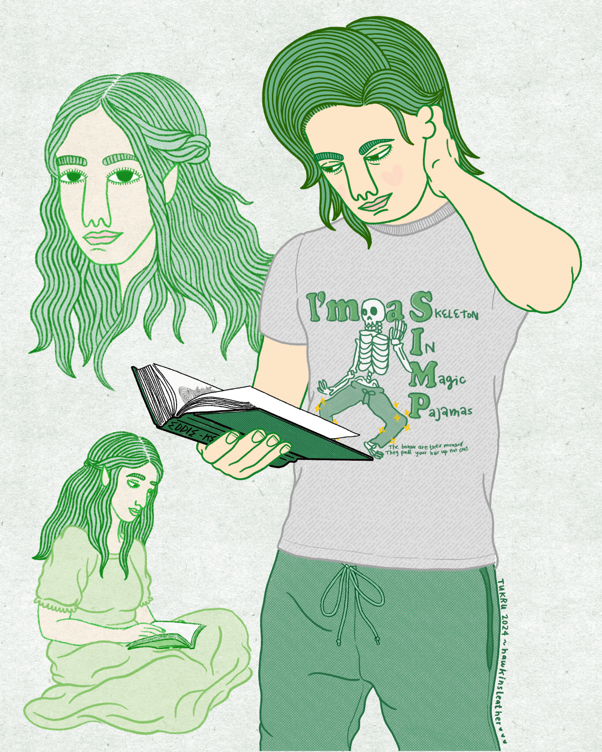 steve looking through eddie's notebook