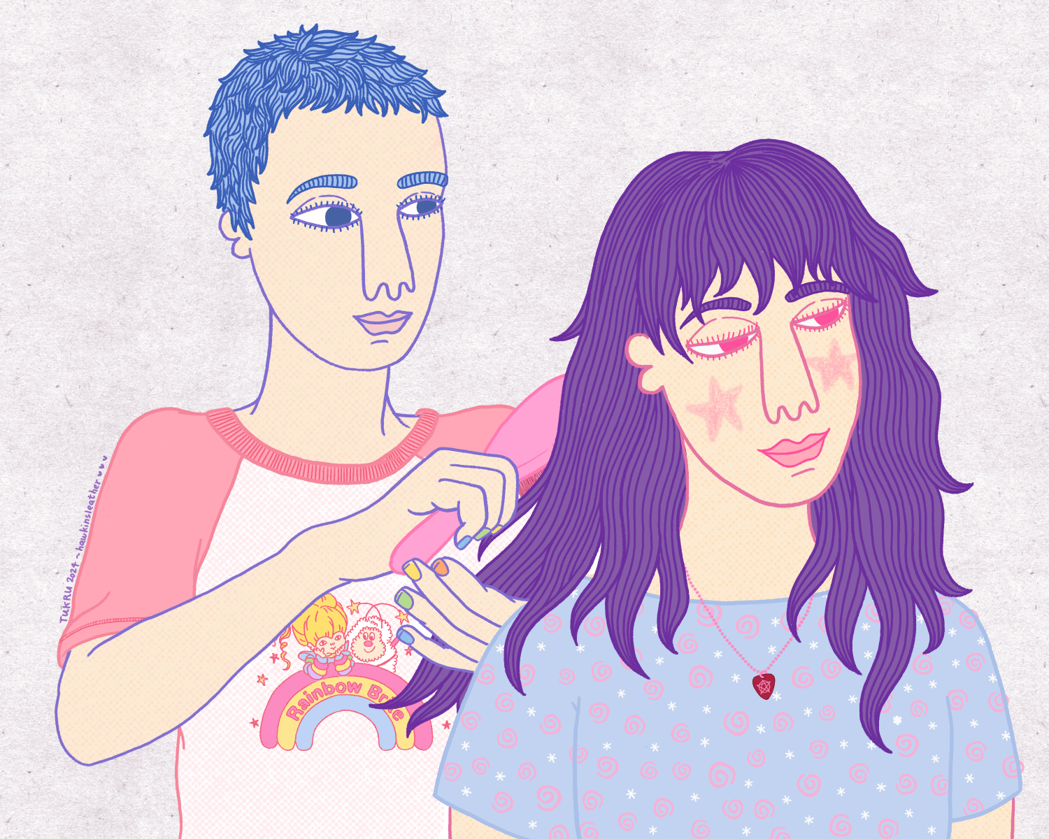 eleven brushing eddie's hair