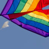 colorful kite fluttering in the air