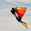 colorful kite fluttering in the air