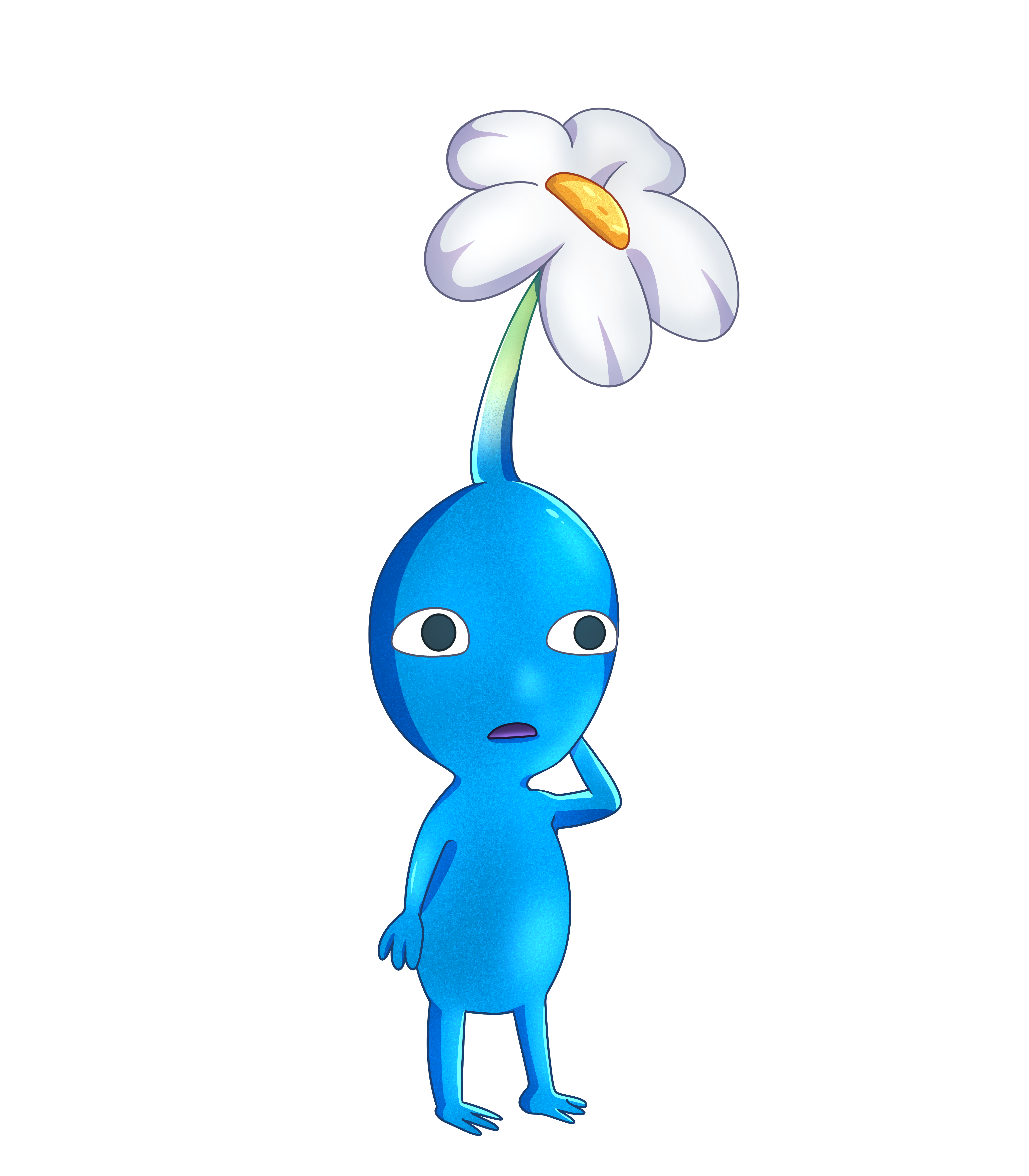 Pikmin Bleu sans couleur de fond.