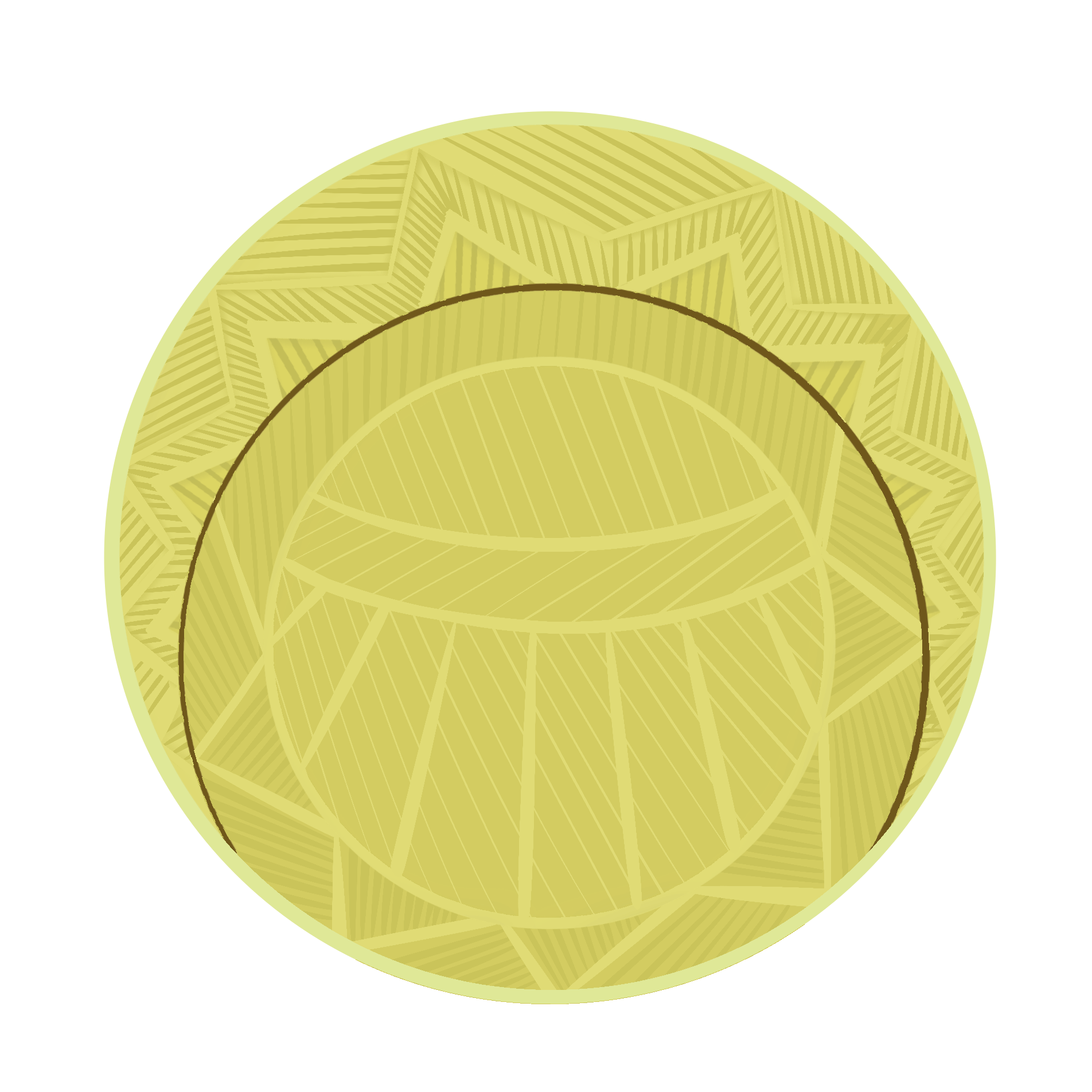 Sun Medallion in cartoon style color