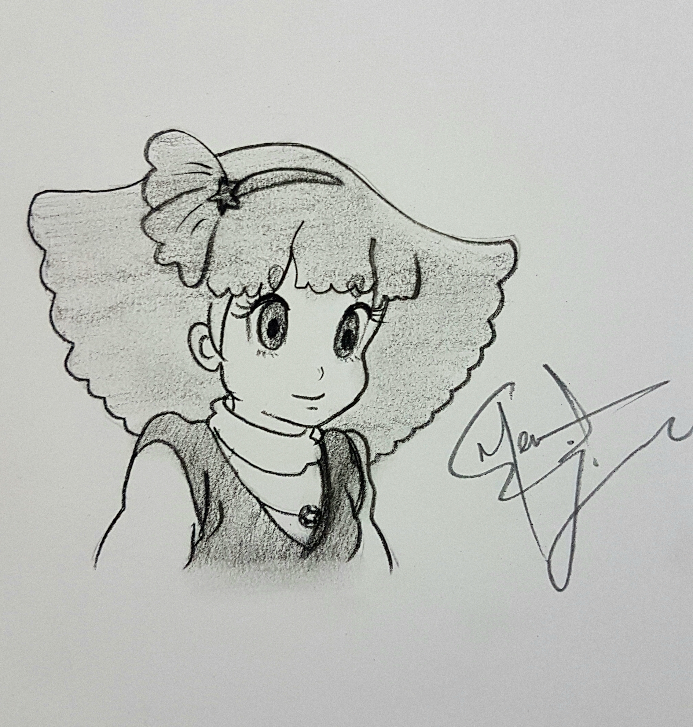 Un dessin au fusain de Minky Momo.