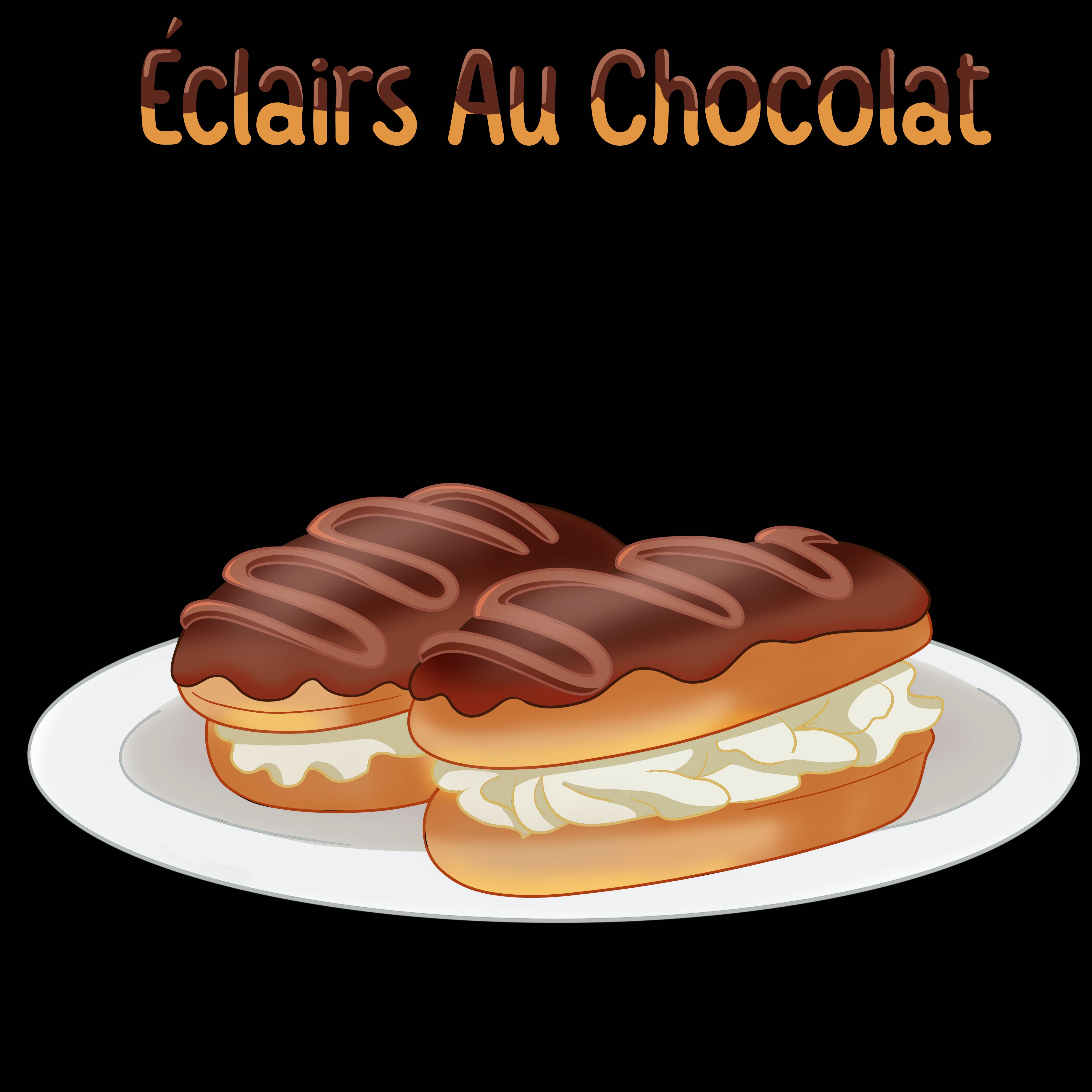 image de couverture, un dessins d'éclairs au chocolat avec le titre