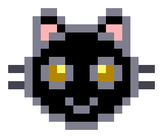 pixel black cat