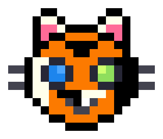 pixel calico cat.