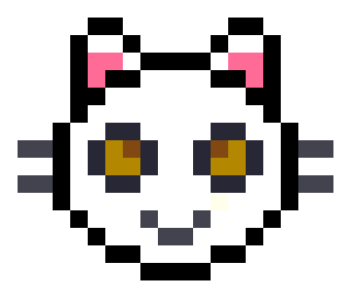 pixel white cat.