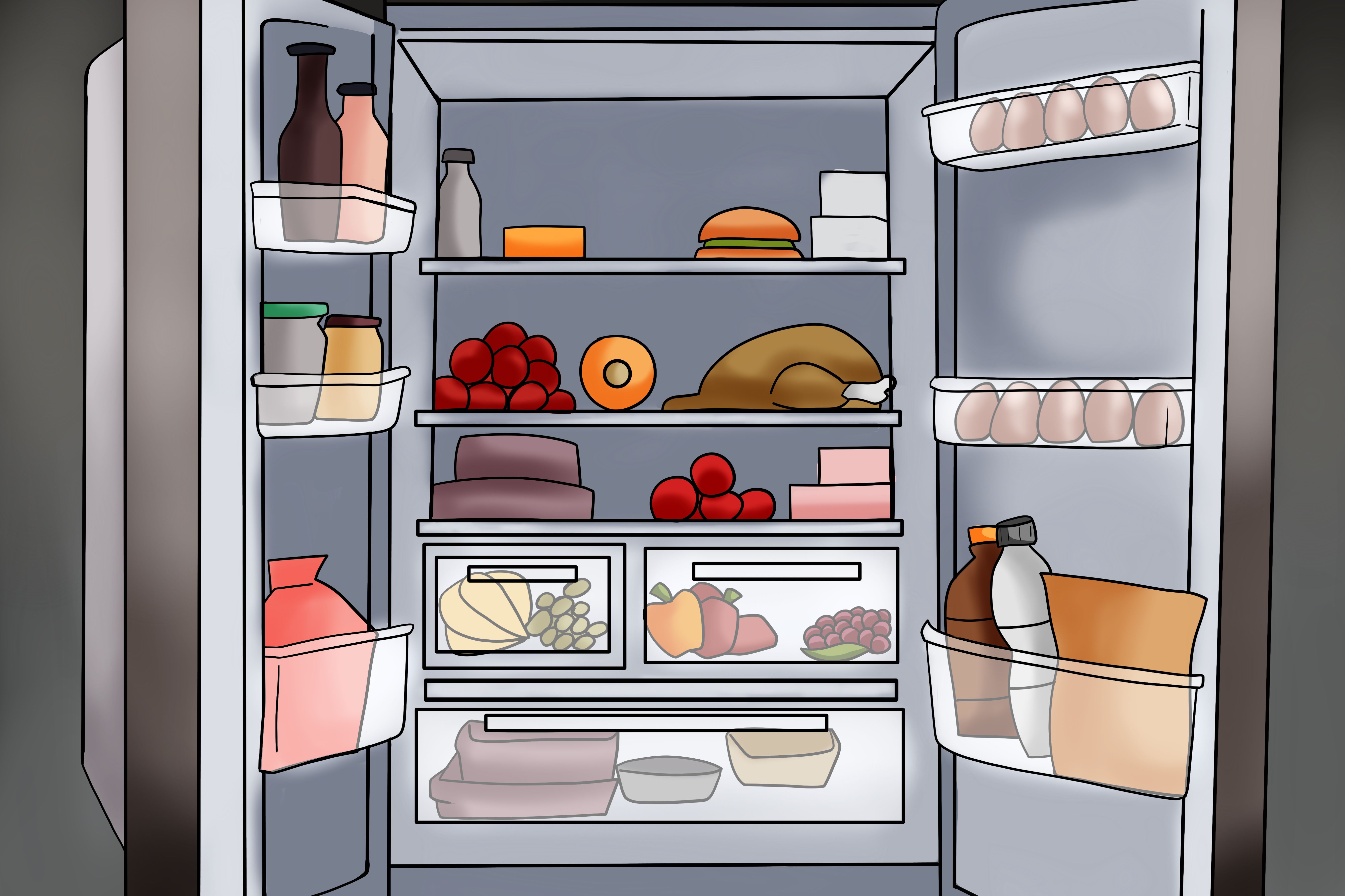 fridge full of food