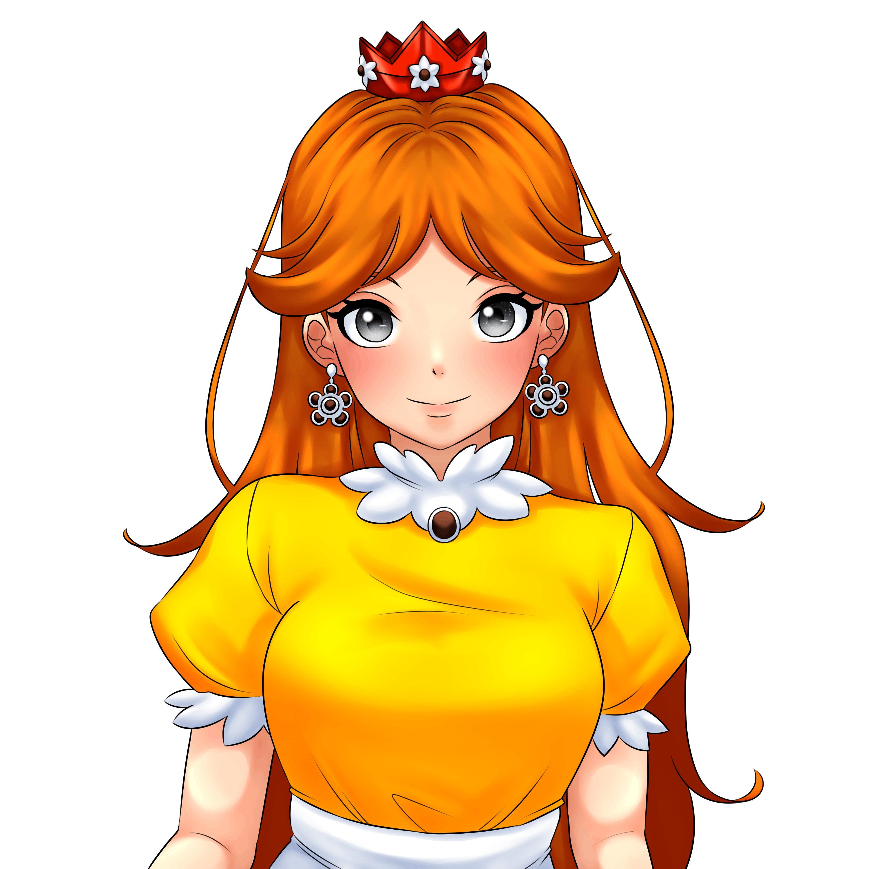 Retro Princess Daisy, drawing commissioned from owenshad based on her looks in Super Mario Land.