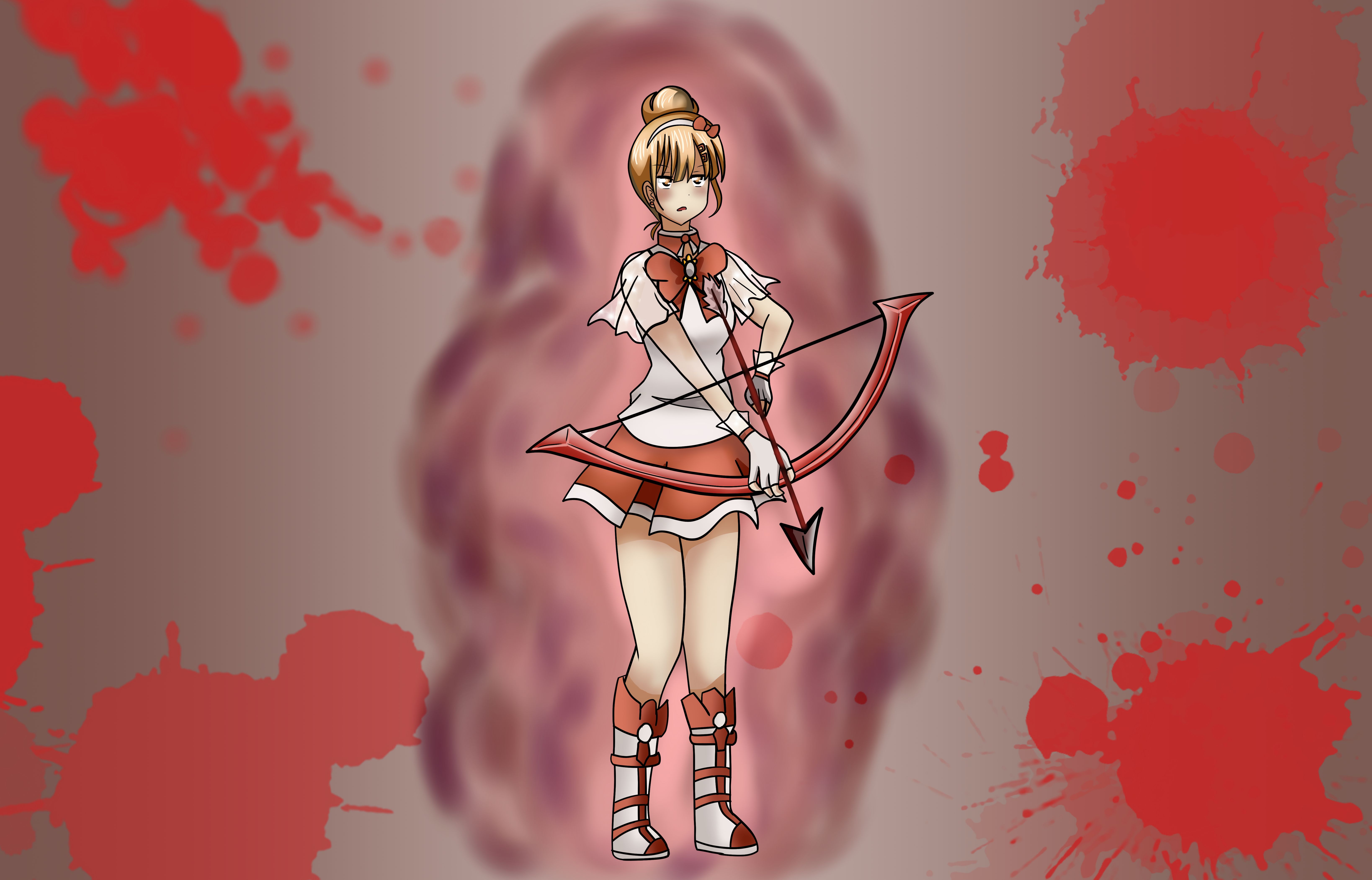 Kurosawa as magical girl with a red bow.