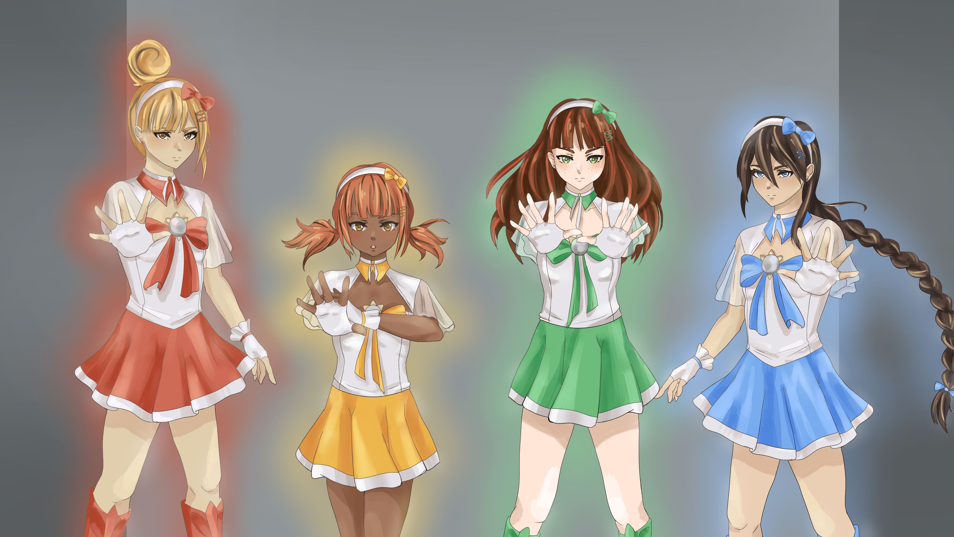 The four magical girls change their powers...