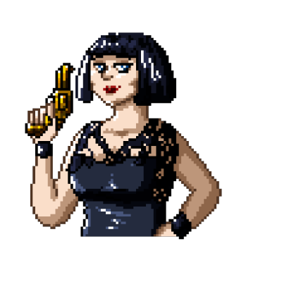 Phryne Fisher in pixels, 400x400.