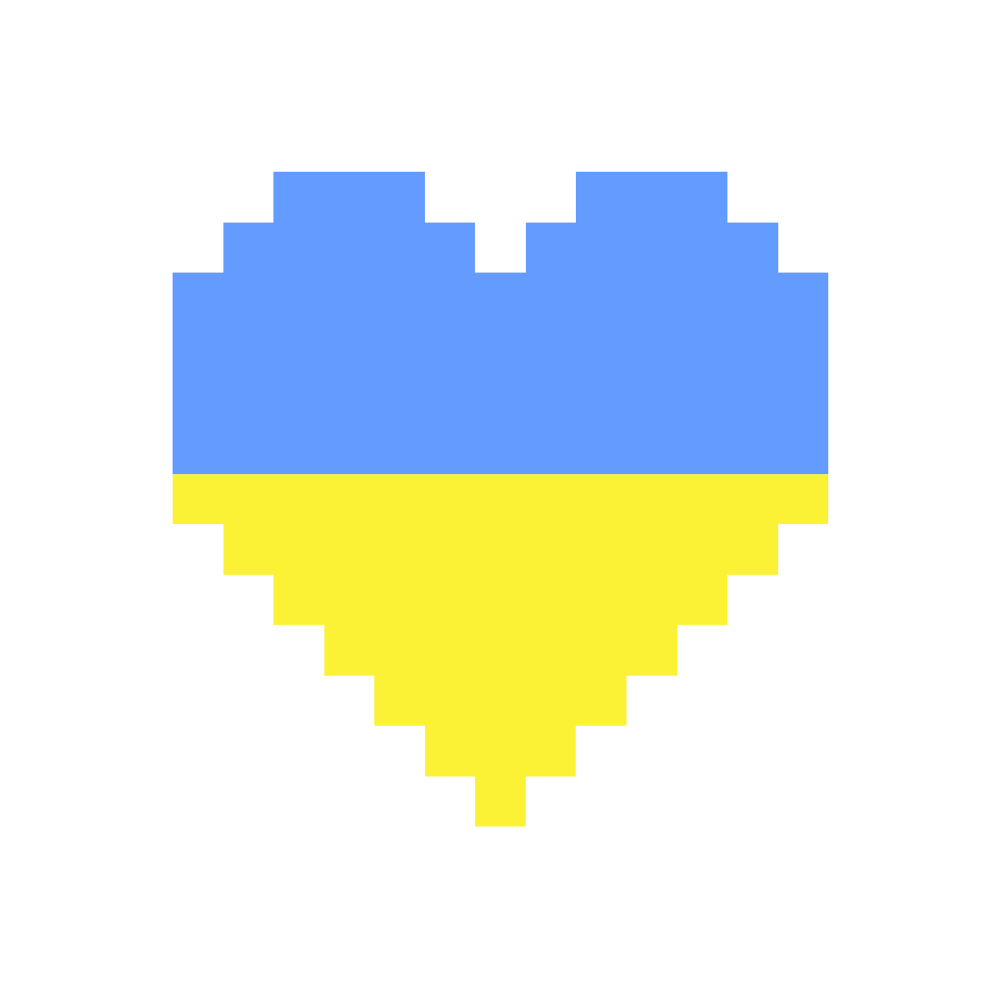 Coeur drapeau Ukraine avec transparence.