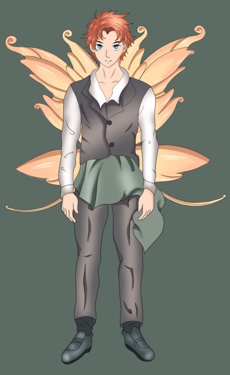 Rody with fairy wings. Full body drawing. 