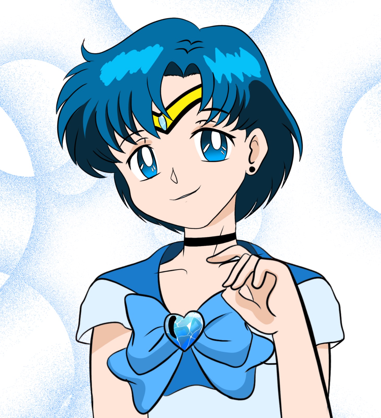 Cute Sailor Mercury in civil-like clothes,