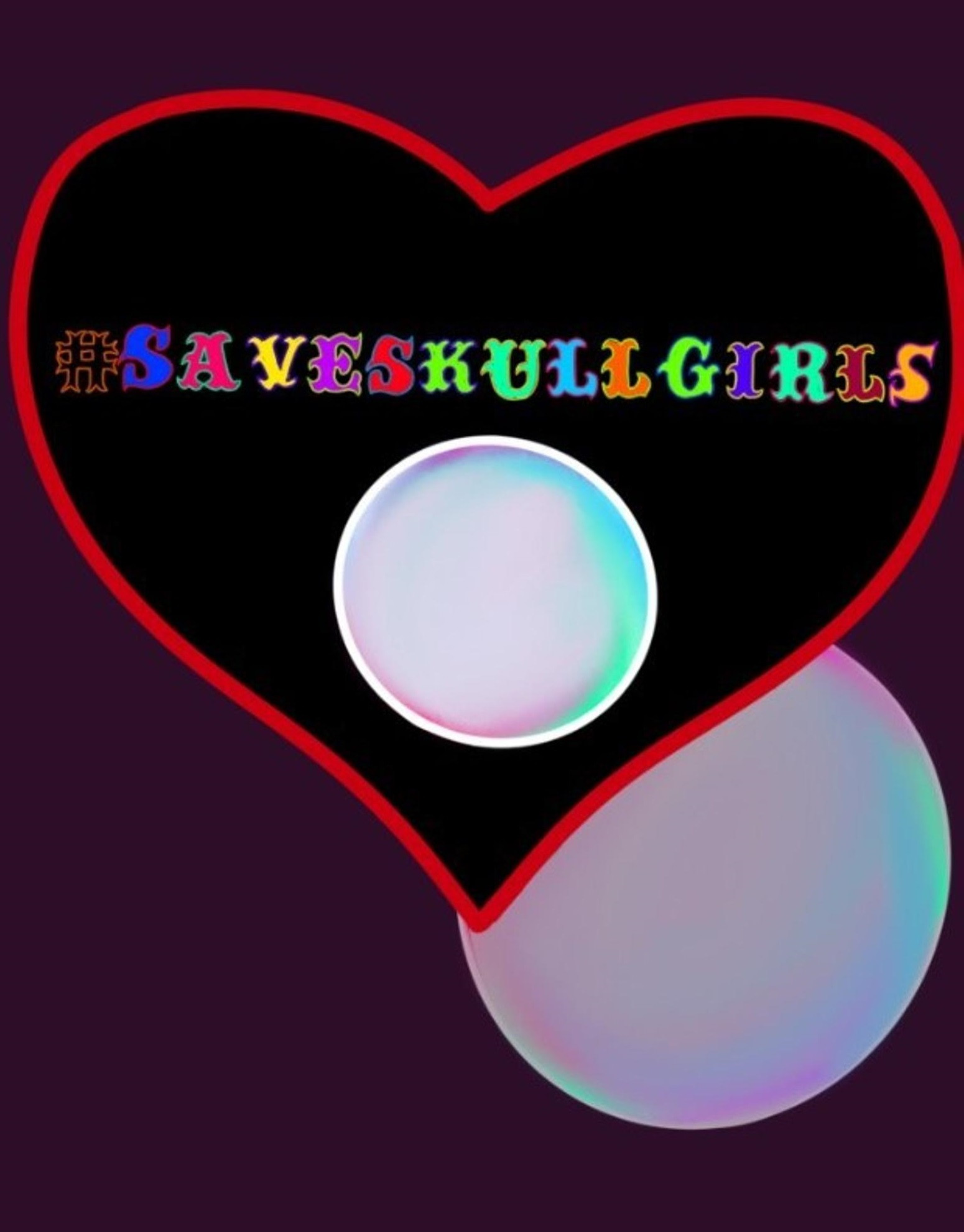 Commissioned text art from @beardedstrangerdreamland on Tumblr. #SaveSkullgirls heart and bubbles version.