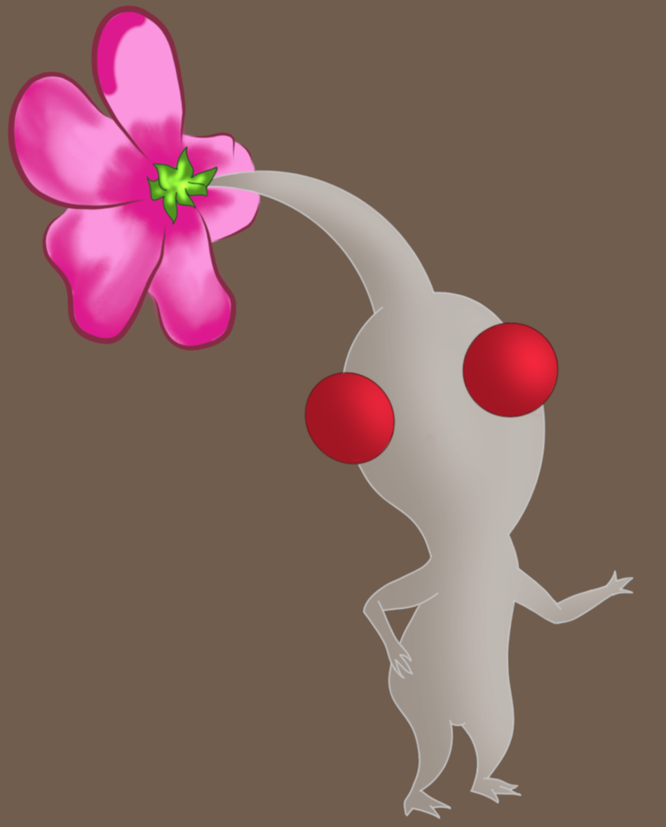 A cute White Pikmin. Drawing I commissioned from @beardedstrangerdreamland.