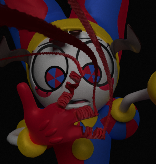 Pomni watching as the rest of her fingers also unravel