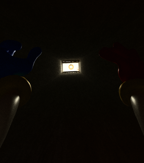 a POV showing Pomni falling down into the darkness