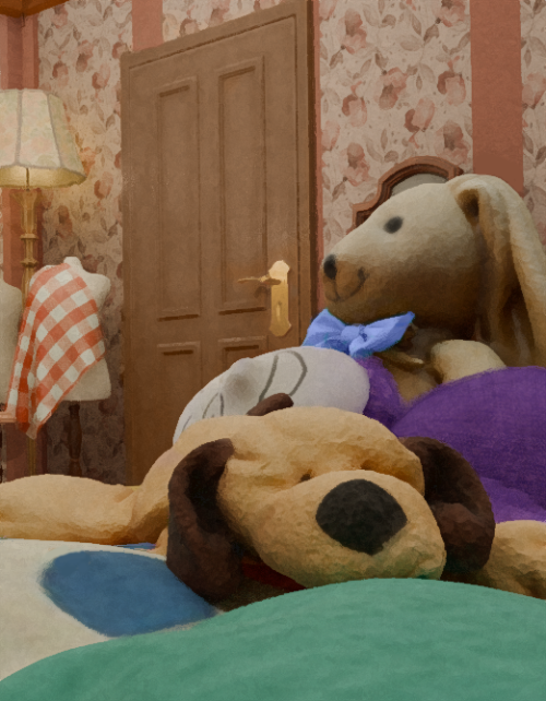 a plush bunny wearing a bowtie