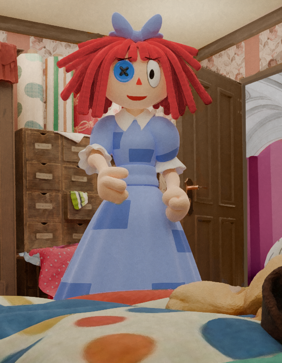Ragatha looks at the camera