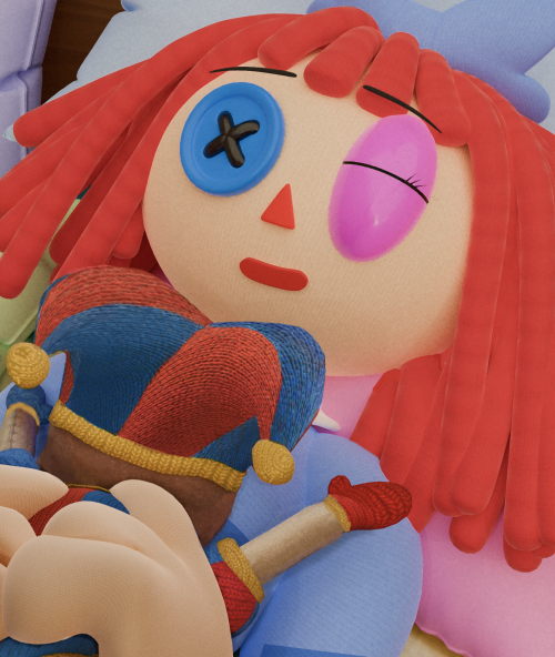 Ragatha clutching Pomni close, her eyes shut