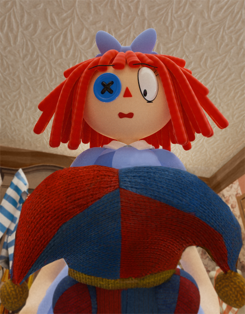 Ragatha staring down at the Pomni doll
