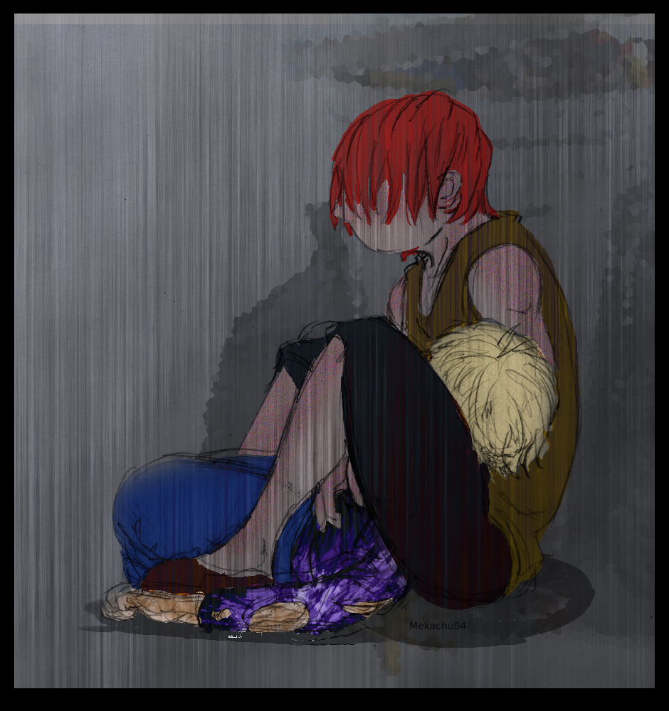 Killer slept soundly in his arms tonight, decade and some change removed from the night Kidd had dragged Killer and himself under an outcropping of trash to try and stay dry. ... It would be the first night Kidd would stay wake to greet the sun, protectively curled around his only friend, teeth bared at every creak in the dark.