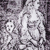 illustration by michael fitzgerald for the novella carmilla featuring carmilla and laura at a funeral